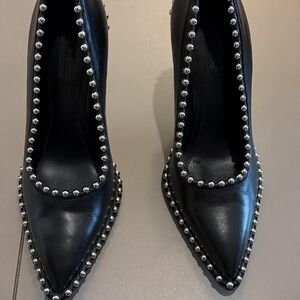 Alexander Wang Black Silver-Studded Heels